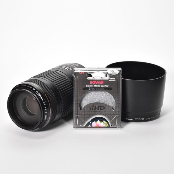 Canon EF 70-300mm F/4-5.6 IS USM Image Stabilizer Lens w/Hood & UV Filter - Picture 1 of 12